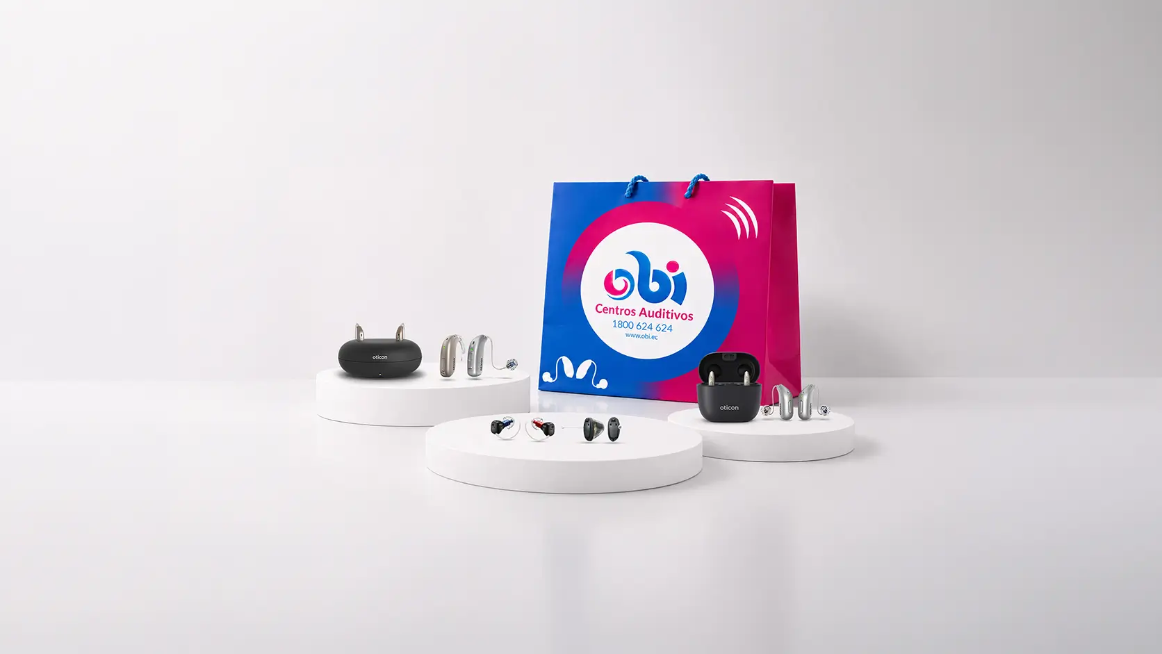 Modelos de audífonos medicados Oticon en Centros Auditivos OBI Ecuador